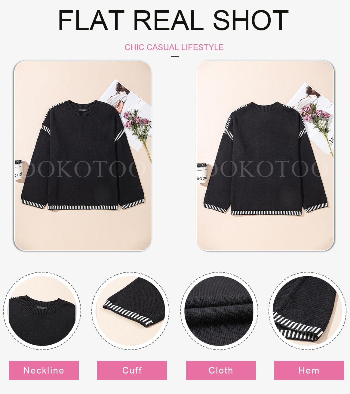 Foto 5 | Jersey Dokotoo Cálido Cuello Redondo para Mujer - Venta Internacional