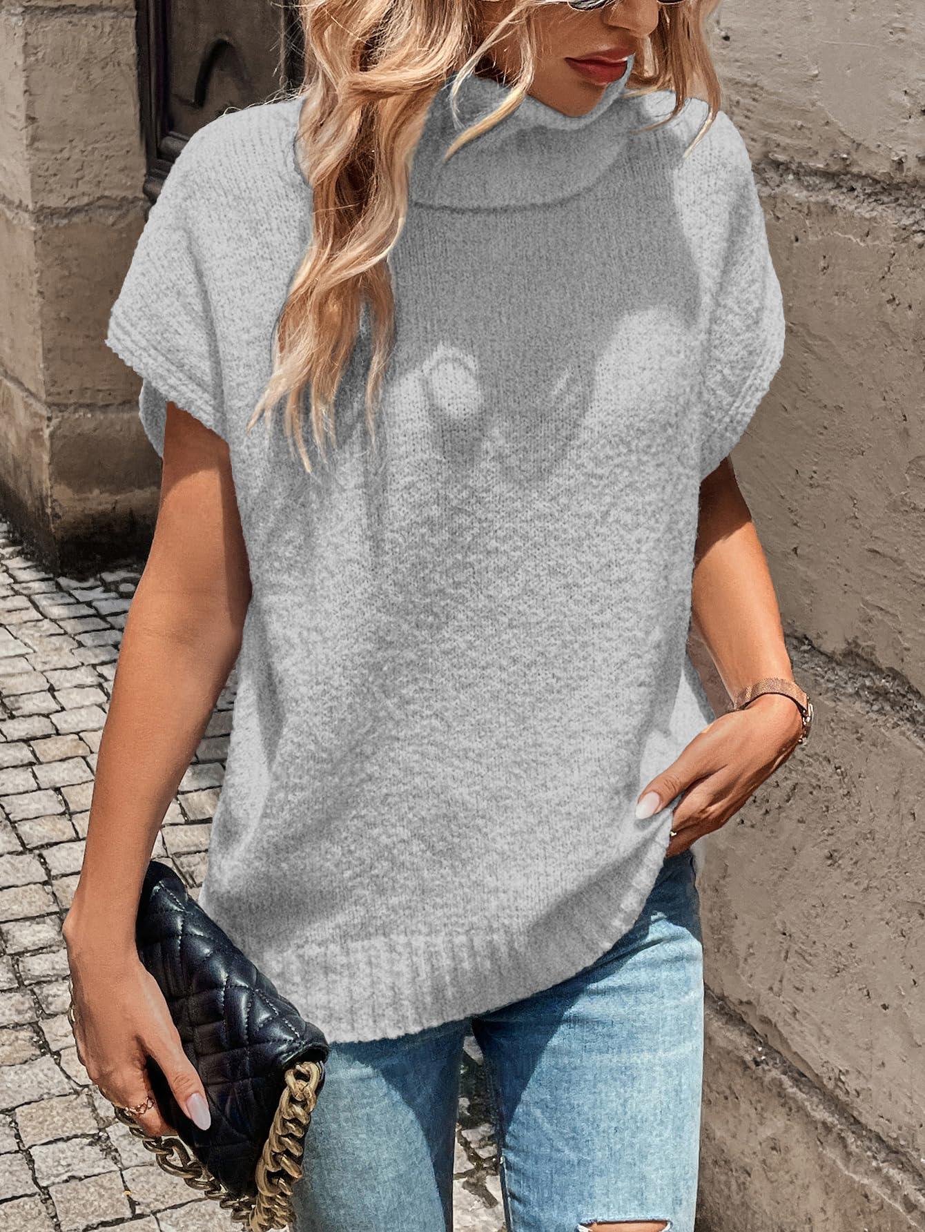Foto 6 pulgar | Chaleco Tipo Suéter Wdirara Cuello Alto para Mujer - Venta Internacional