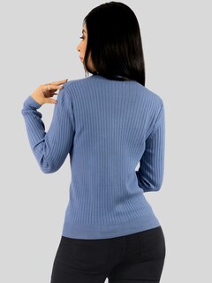 Foto 3 | Set De 2 Suéteres De Mujer Manga Larga Suéteres Botones Lic-1043-px2 Variedad De Colores Sweaters Punto