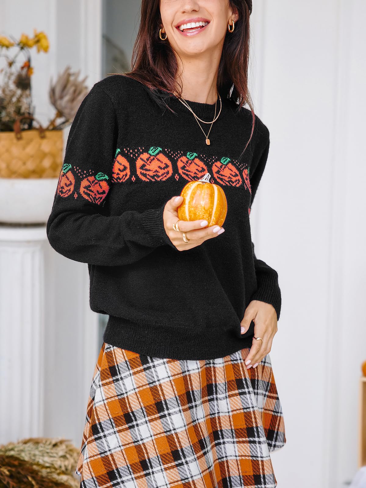 Foto 5 pulgar | Jersey Cupshe De Manga Larga Para Halloween Con Forma De Calabaza M, Para Mujer - Venta Internacional.