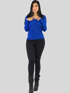 Foto 2 | Set De 2 Suéteres De Mujer Manga Larga Suéteres Botones Lic-1043-px2 Variedad De Colores Sweaters Punto