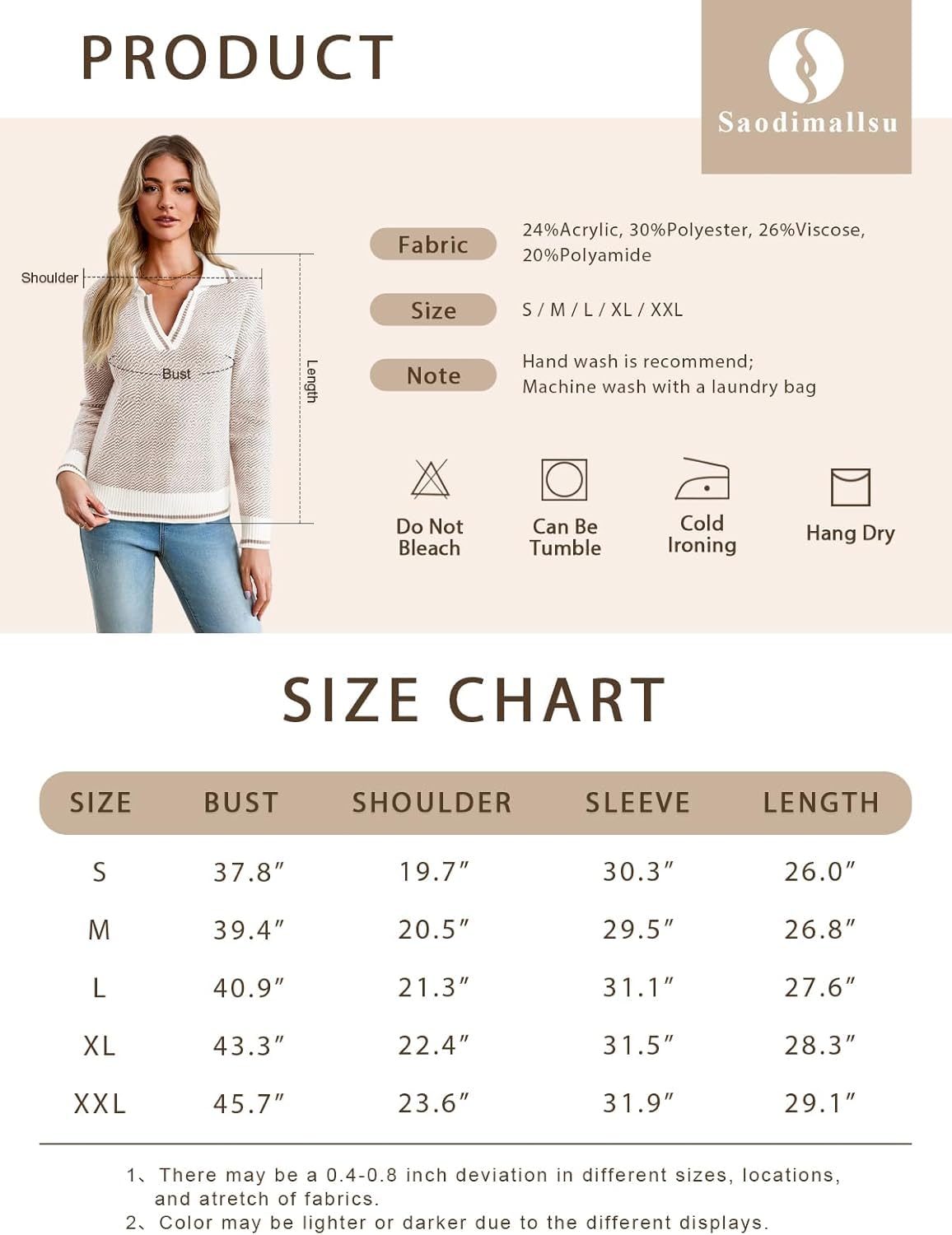 Foto 7 pulgar | Suéter Saodimallsu Para Mujer, Cuello En V, Tejido En Bloque De Colores, Otoño - Venta Internacional.