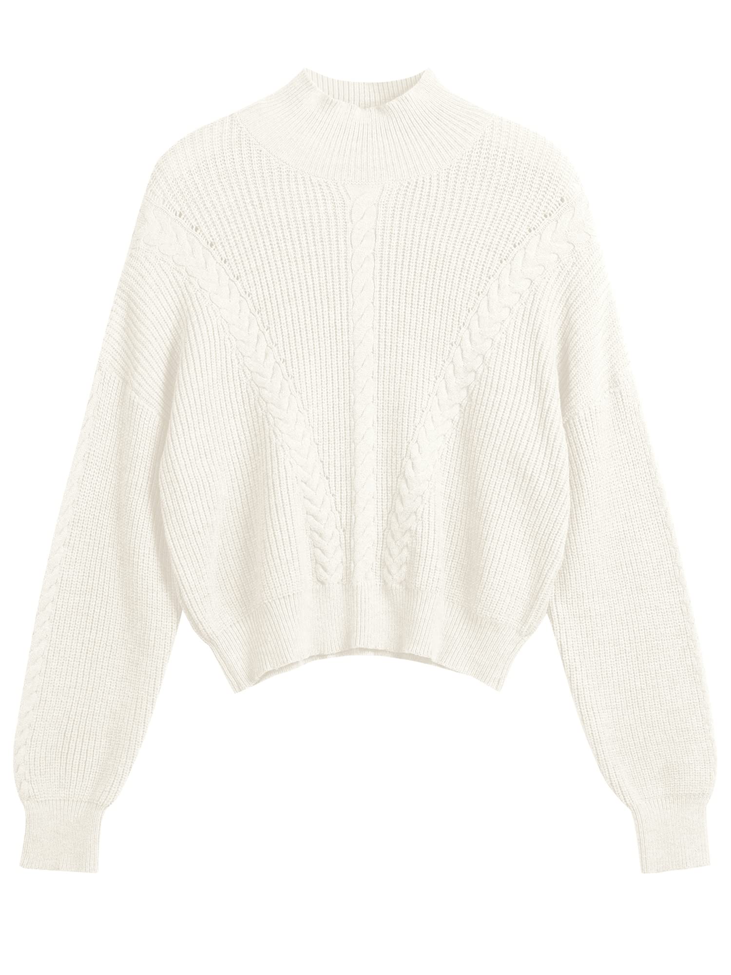 Foto 2 pulgar | Jersey Zaful De Punto Acanalado Con Cuello Alto Y Mangas Tipo Farol Para Mujer - Venta Internacional.
