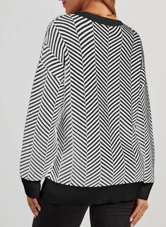 Foto 2 | Jersey Dokotoo Para Mujer, Gran Tamaño, Cuello Redondo, A Rayas, Blanco, Xl - Venta Internacional.