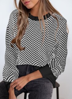 Foto 3 | Jersey Dokotoo Para Mujer, Gran Tamaño, Cuello Redondo, A Rayas, Blanco, Xl - Venta Internacional.