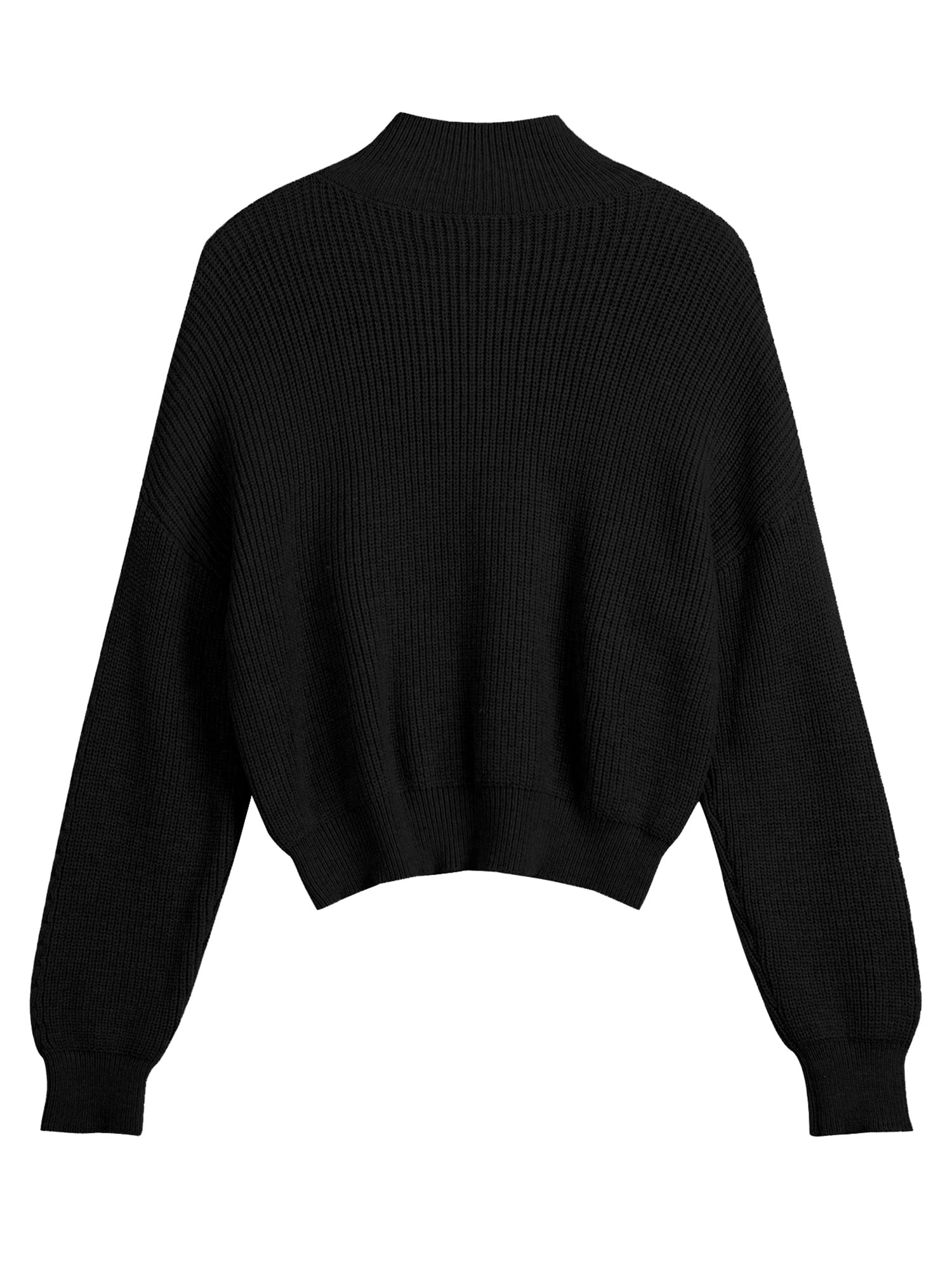 Foto 3 pulgar | Jersey Zaful De Punto Acanalado Con Cuello Alto Y Mangas Tipo Farol Para Mujer - Venta Internacional.