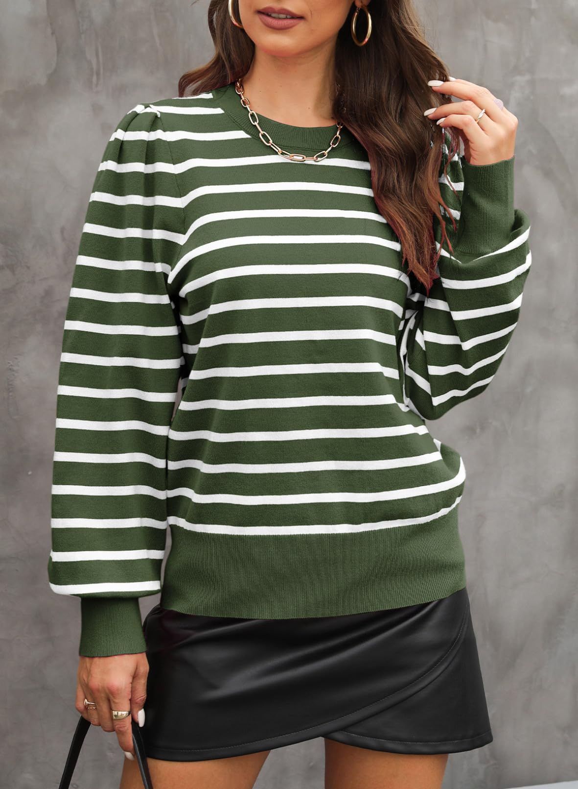 Foto 4 pulgar | Jersey Dokotoo De Rayas Para Mujer Verde De Punto Xxl - Venta Internacional.