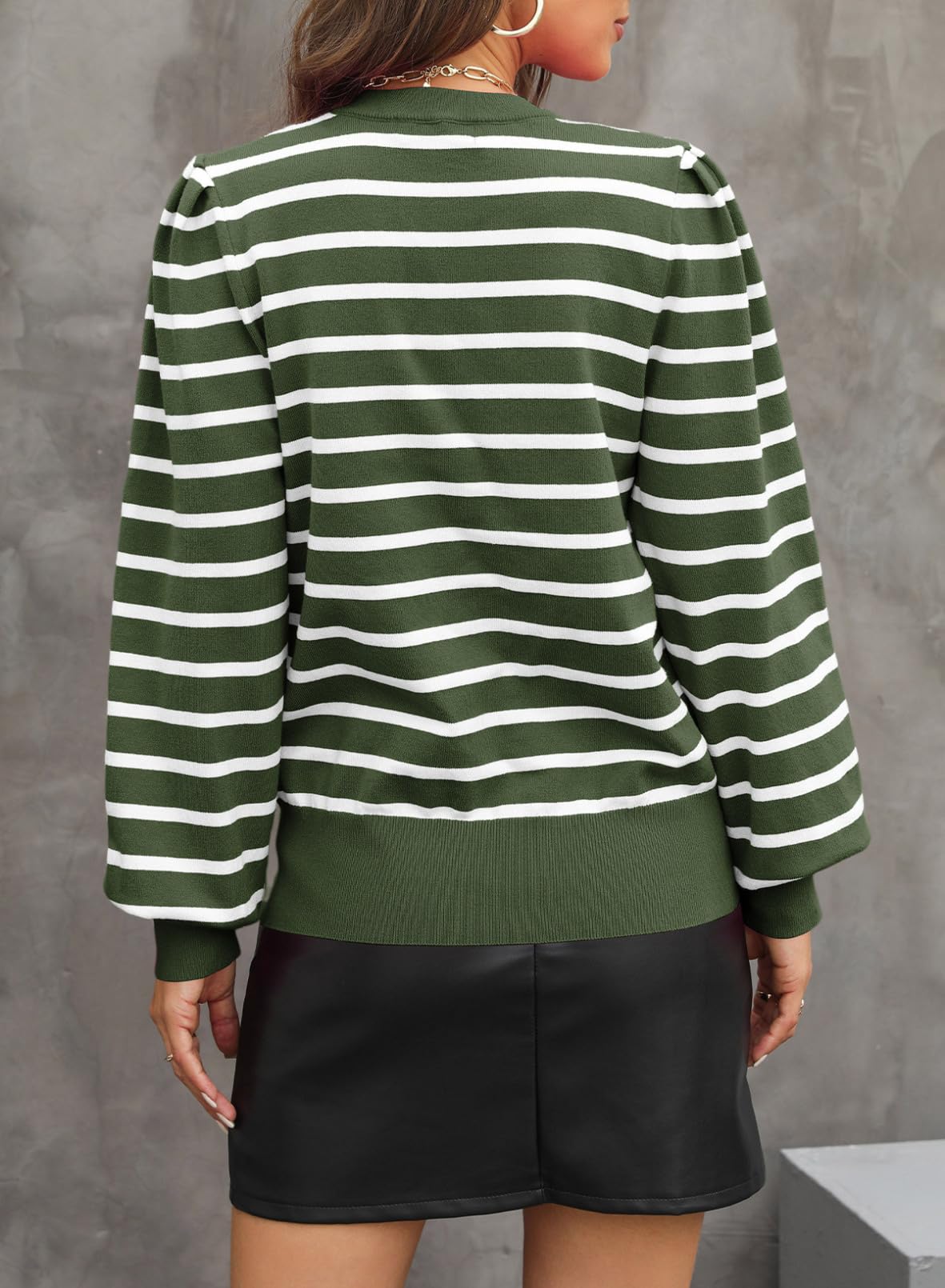 Foto 5 | Jersey Dokotoo De Rayas Para Mujer Verde De Punto Xxl - Venta Internacional.