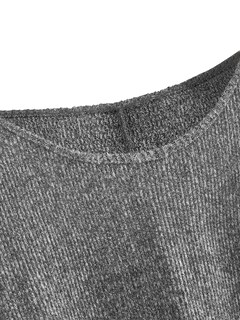 Foto 3 | Jersey Corto Sweatyrocks de Punto Acanalado Gris para Mujer - Venta Internacional