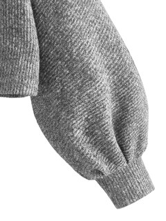 Foto 4 | Jersey Corto Sweatyrocks de Punto Acanalado Gris para Mujer - Venta Internacional