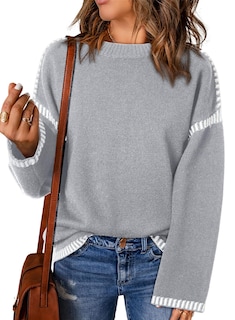 Foto 1 | Jersey Dokotoo Para Mujer, Manga Larga, Cuello Redondo, Color Gris, Talla S - Venta Internacional.