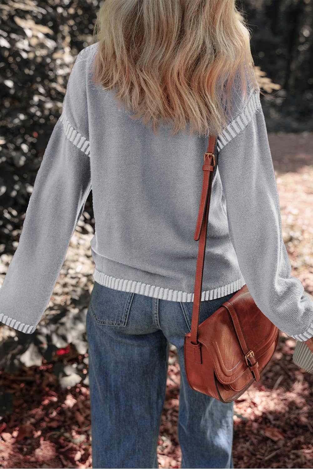 Foto 2 | Jersey Dokotoo Para Mujer, Manga Larga, Cuello Redondo, Color Gris, Talla S - Venta Internacional.