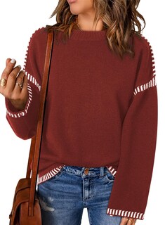 Foto 1 | Jersey Dokotoo Fashion Para Mujer Otoño 2024 Cuello Redondo Rojo M - Venta Internacional.