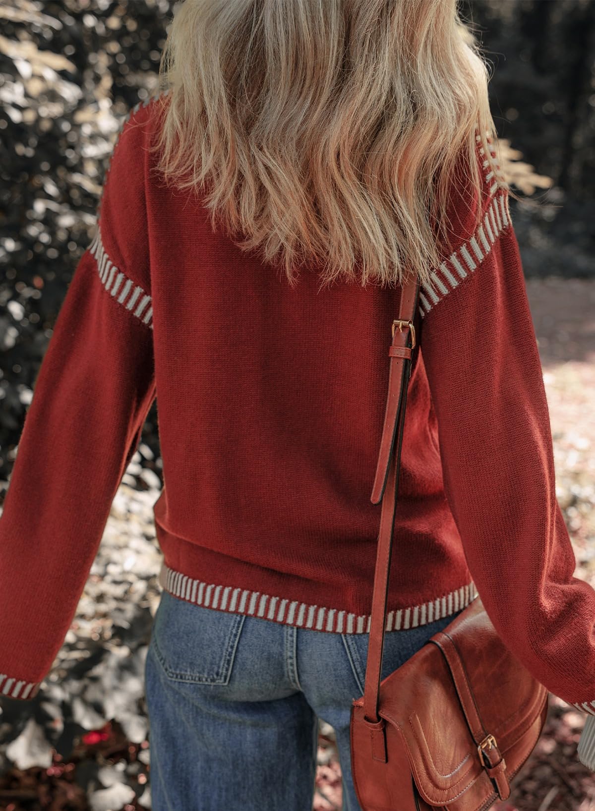 Foto 2 | Jersey Dokotoo Fashion Para Mujer Otoño 2024 Cuello Redondo Rojo M - Venta Internacional.