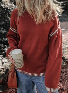 Foto 7 | Jersey Dokotoo Fashion Para Mujer Otoño 2024 Cuello Redondo Rojo M - Venta Internacional.