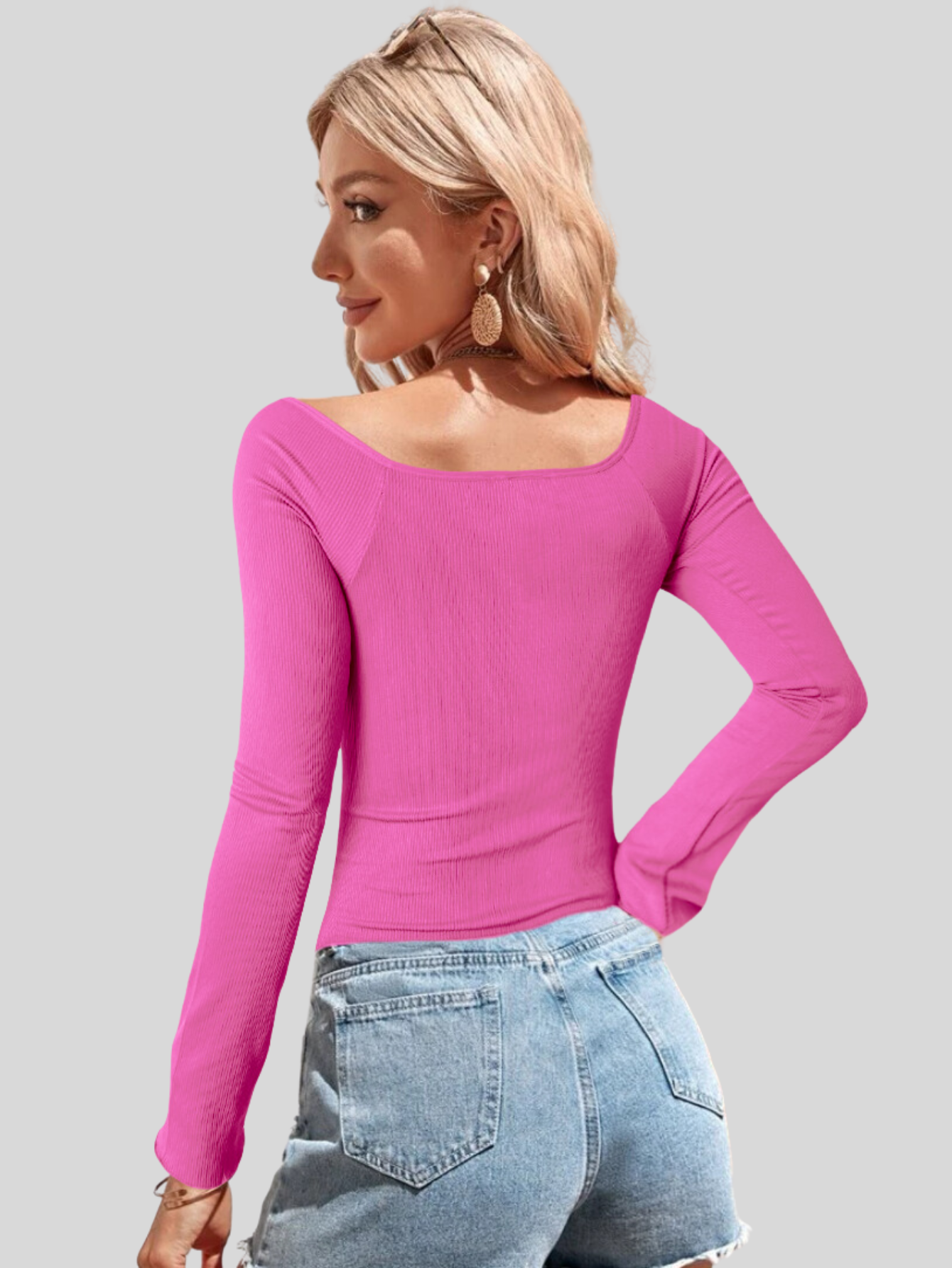 Foto 4 pulgar | Set De Dos Sueteres Blusas De Mujer Casuales Blusa Manga Larga Sueter Ligero Suet-1022-px2 Variedad De Colores Stretch