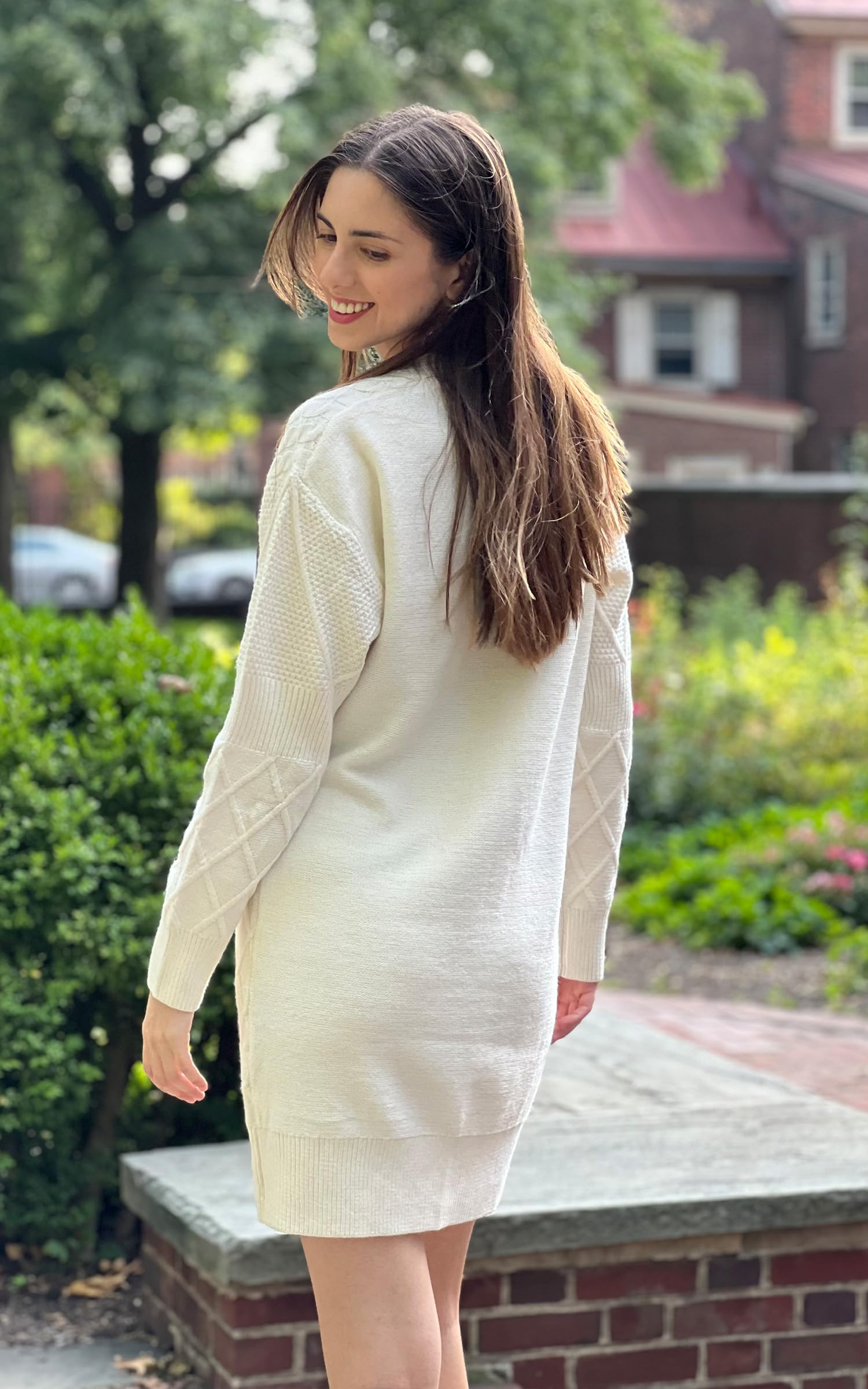 Foto 4 pulgar | Vestido Tipo Suéter Angashion 2024 Otoño-invierno Para Mujer, Color Beige - Venta Internacional.