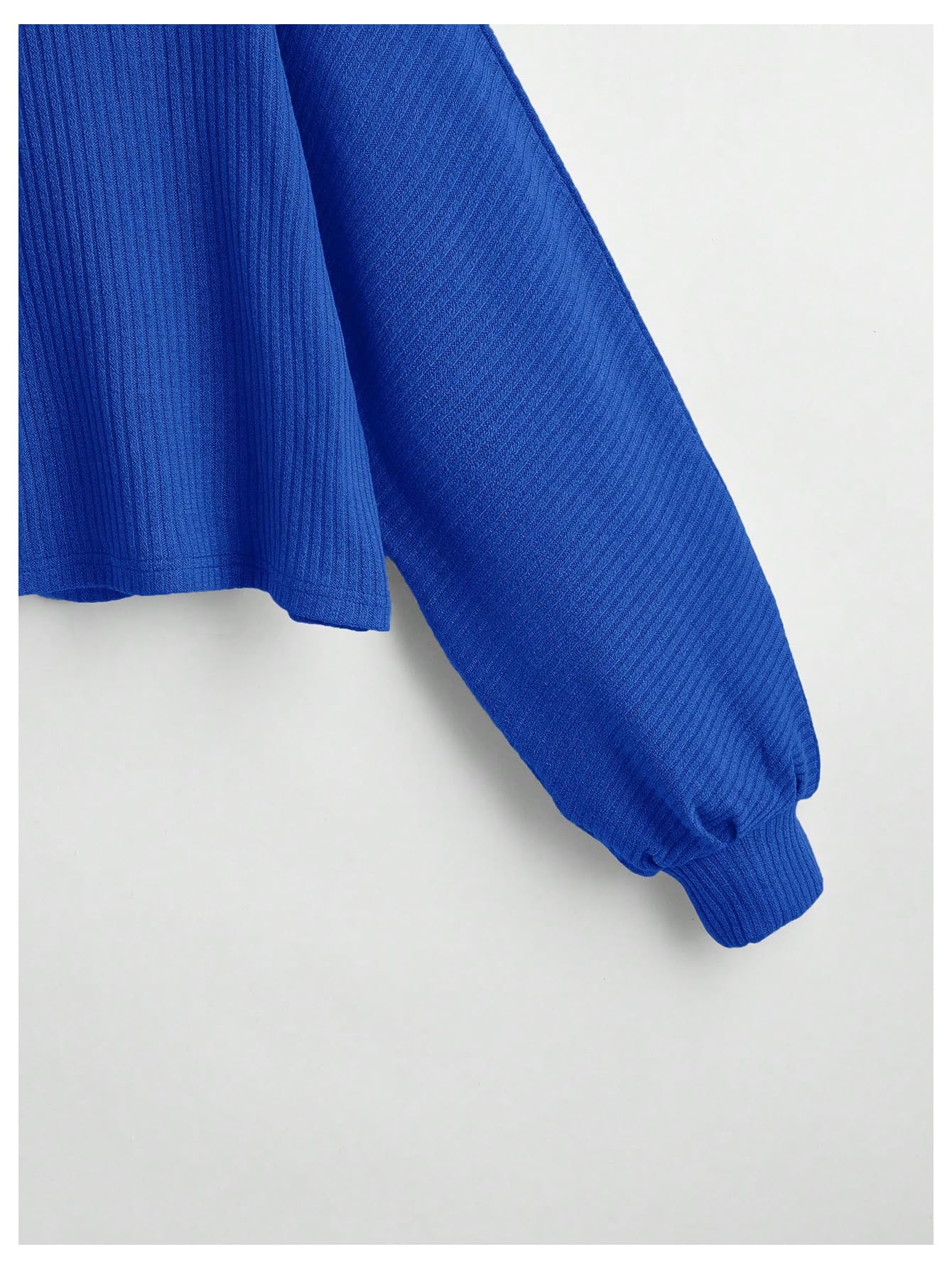 Foto 5 pulgar | Jersey Corto Sweatyrocks De Punto Acanalado Azul Raglán Para Mujer - Venta Internacional.