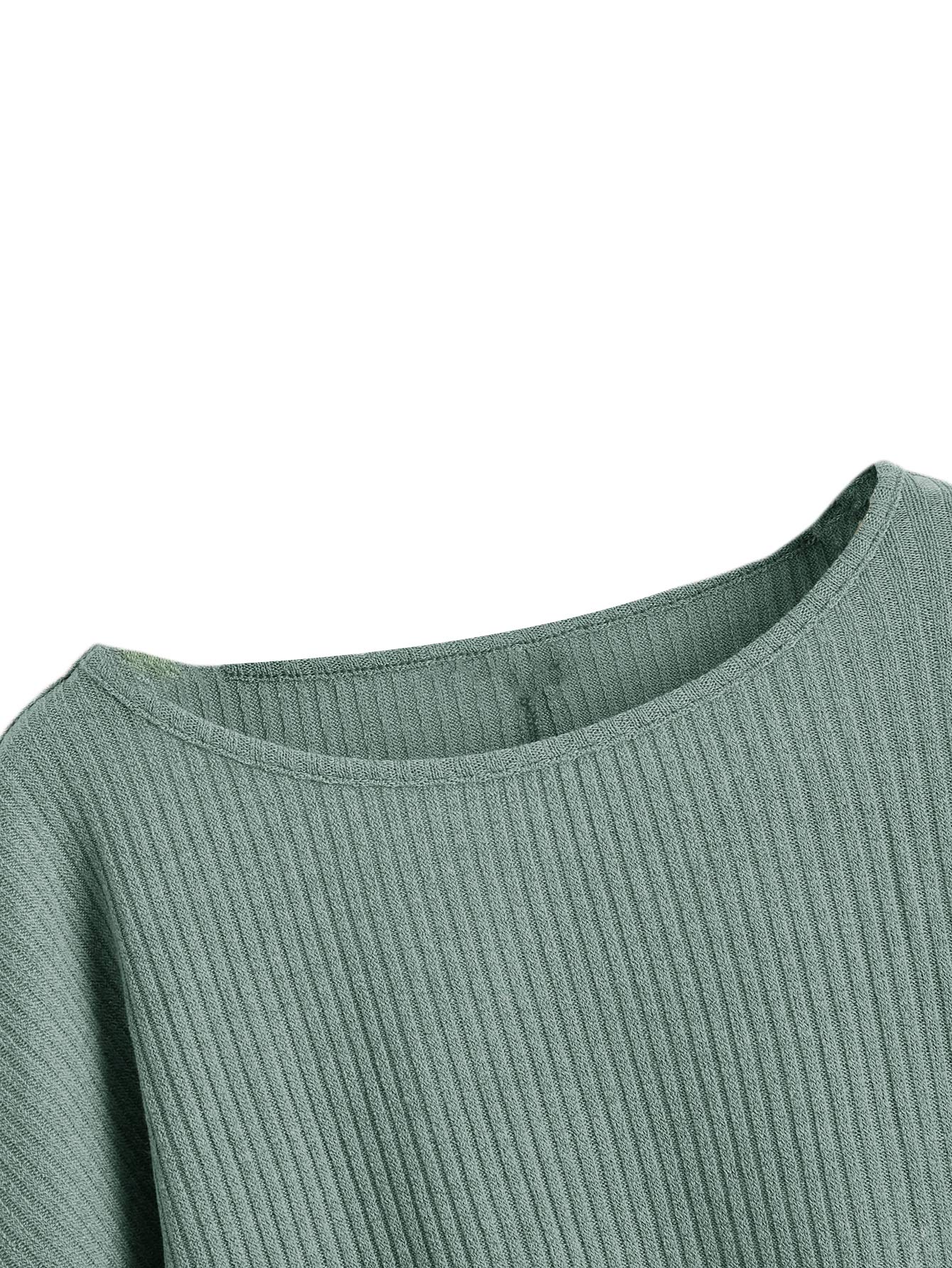 Foto 4 pulgar | Jersey Corto Sweatyrocks Casual De Punto Acanalado Con Cuello Redondo - Venta Internacional.