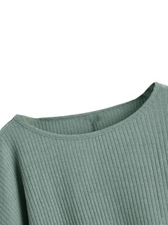 Foto 3 | Jersey Corto Sweatyrocks Casual De Punto Acanalado Con Cuello Redondo - Venta Internacional.