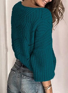 Foto 3 | Jersey Dokotoo Para Mujer Con Cuello En V, Color Block, Tejido Trenzado, Azul - Venta Internacional.