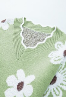 Foto 7 | Jersey Pink Queen Para Mujer De Manga Larga Con Cuello En V, Color Verde Claro - Venta Internacional.