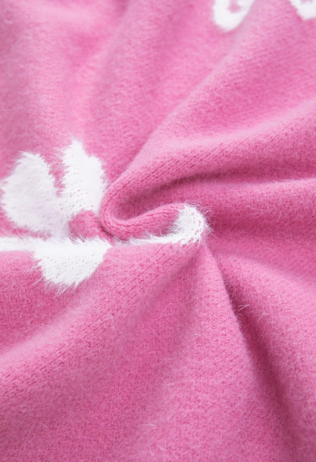Foto 8 pulgar | Jersey Pink Queen Para Mujer, Cuello En V, Manga Larga, Túnica Peluda - Venta Internacional.