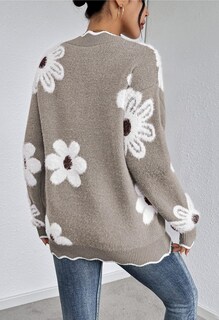 Foto 3 | Jersey Rosa Con Cuello En V Tipo Queen, Gran Tamaño, Para Mujer, Color Topo Xl - Venta Internacional.