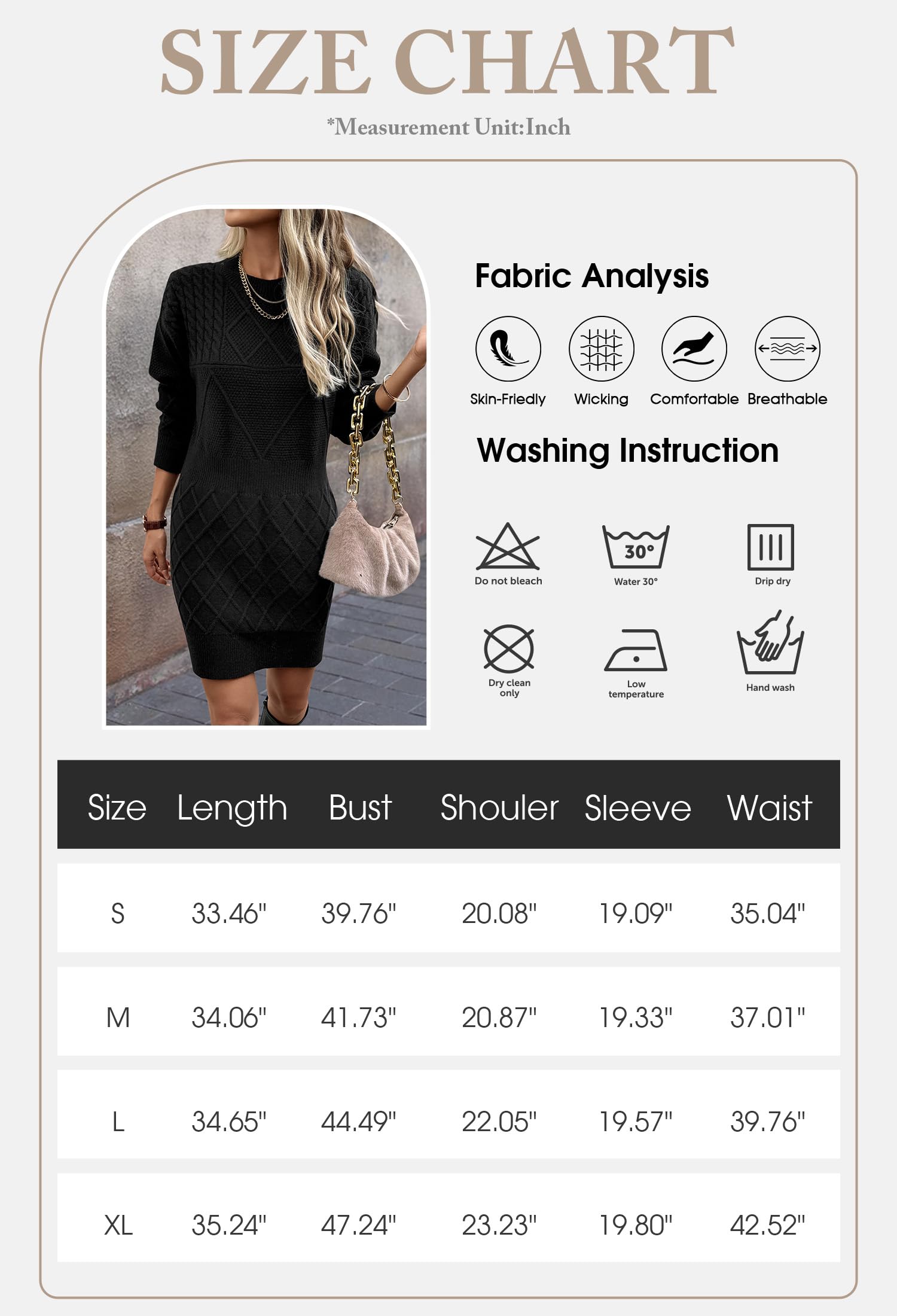 Foto 5 | Vestido Tipo Suéter Angashion 2025 Otoño-invierno Para Mujer, Color Negro - Venta Internacional.