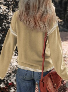 Foto 2 | Jersey Dokotoo Fall Para Mujer Con Cuello Redondo, Color Caqui, Talla Xl - Venta Internacional.