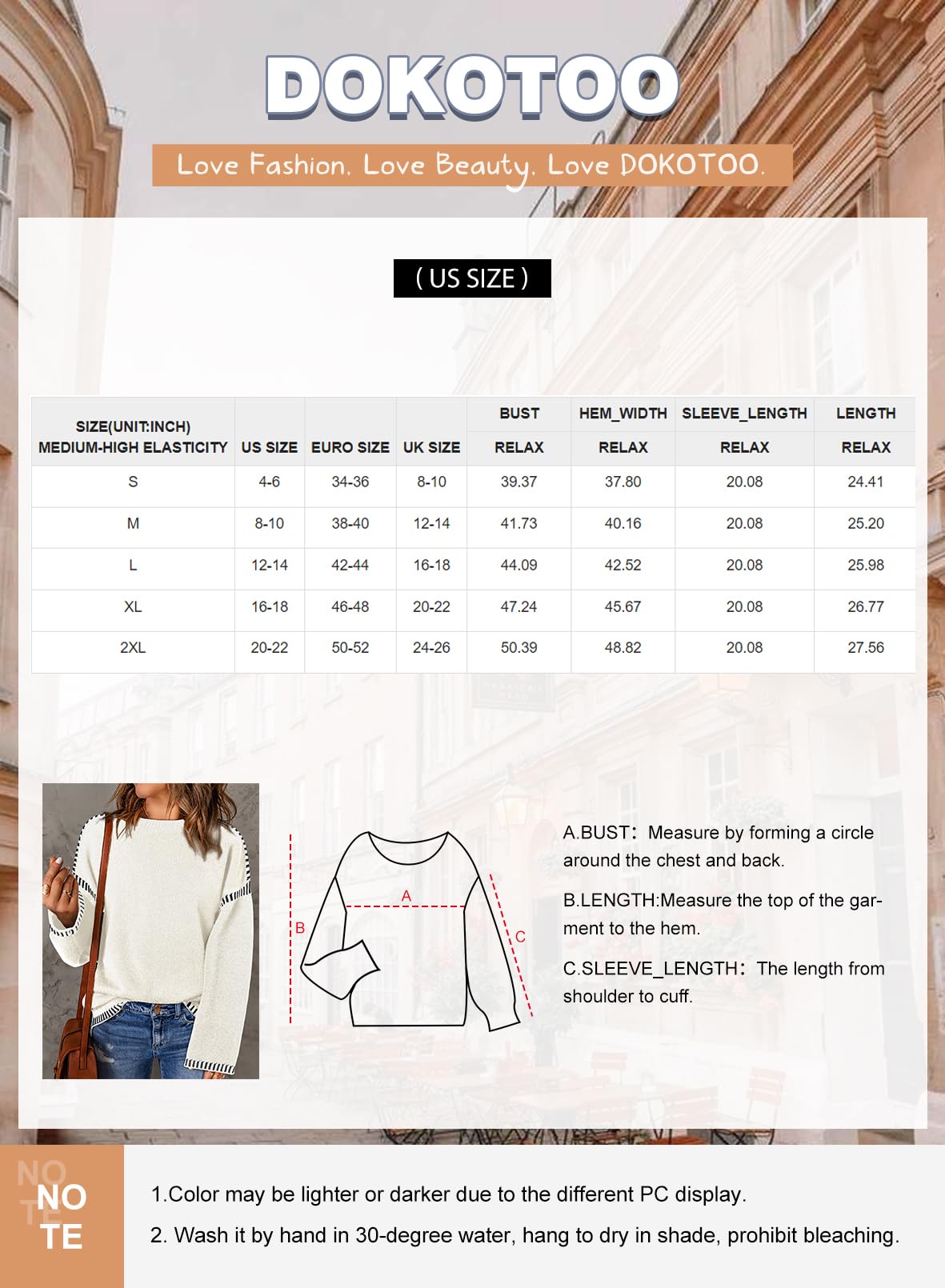 Foto 6 | Jersey Dokotoo Fall Para Mujer Con Cuello Redondo, Color Caqui, Talla Xl - Venta Internacional.