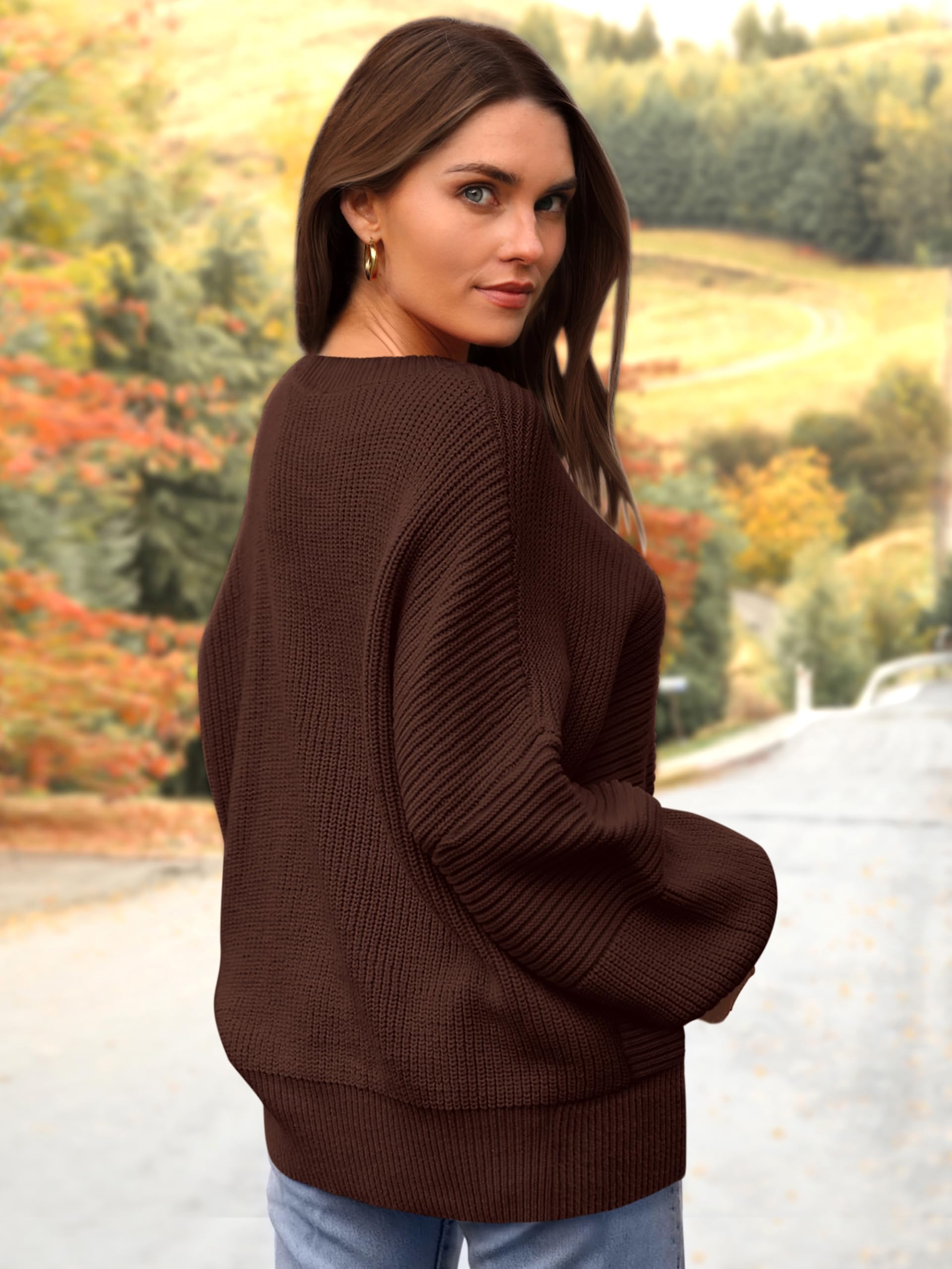 Foto 4 pulgar | Jersey Prettygarden Para Mujer, Otoño 2024, Manga Farol, Color Café - Venta Internacional.