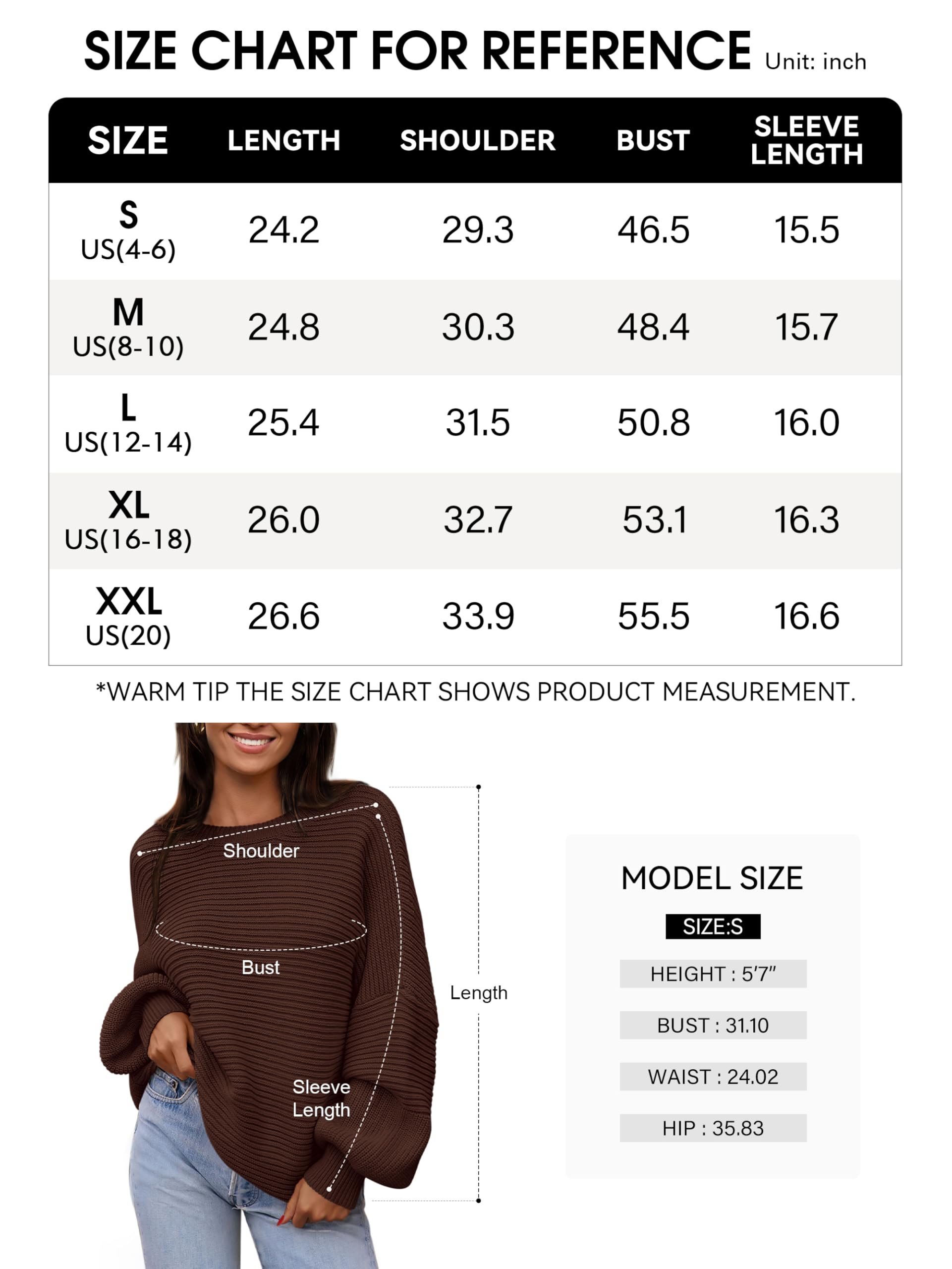 Foto 6 | Jersey Prettygarden Para Mujer, Otoño 2024, Manga Farol, Color Café - Venta Internacional.