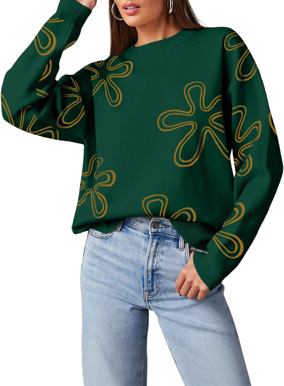 Foto 1 | Jersey Dokotoo con Estampado Floral Verde para Mujer - Venta Internacional