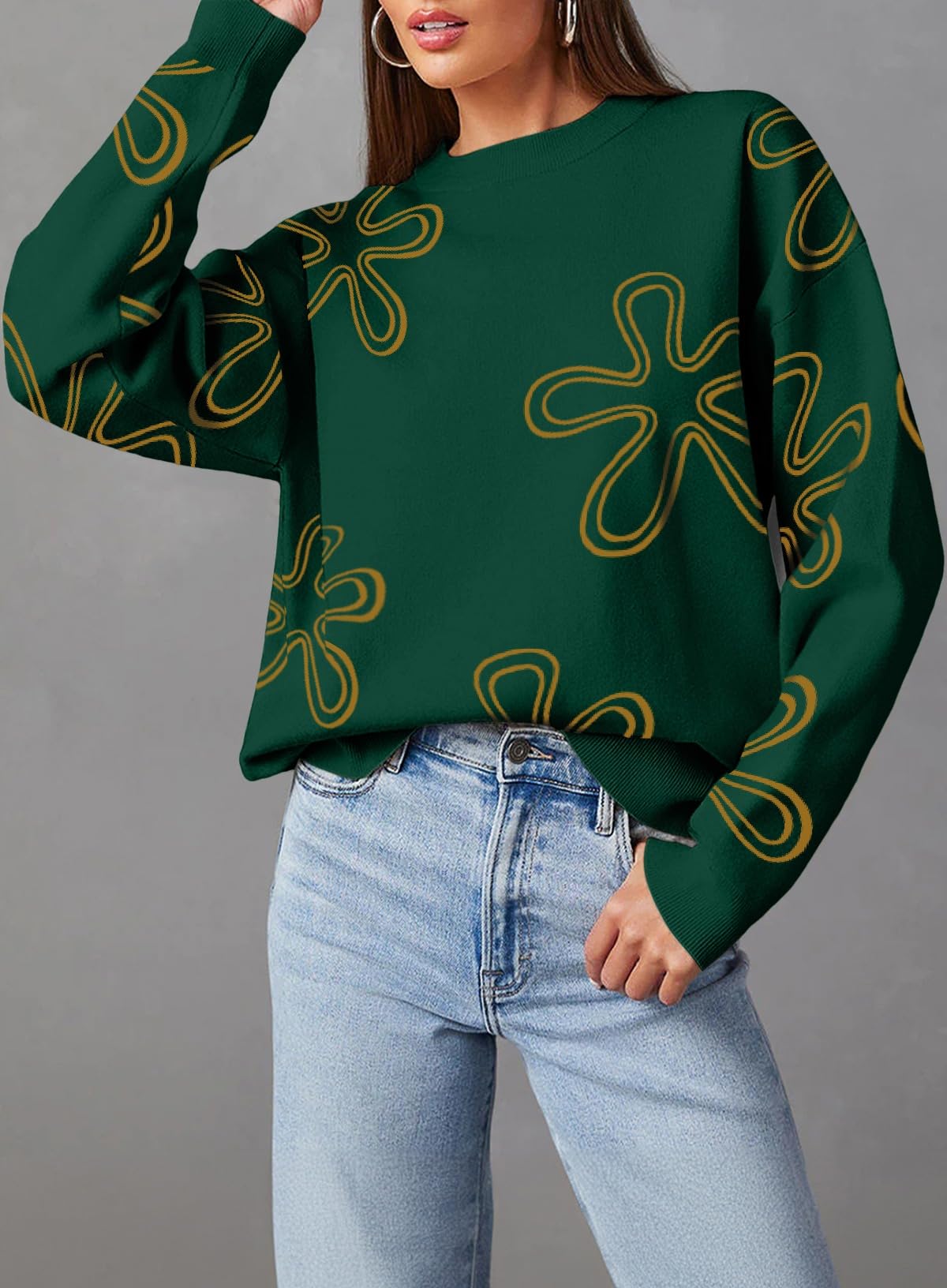 Foto 2 | Jersey Dokotoo con Estampado Floral Verde para Mujer - Venta Internacional