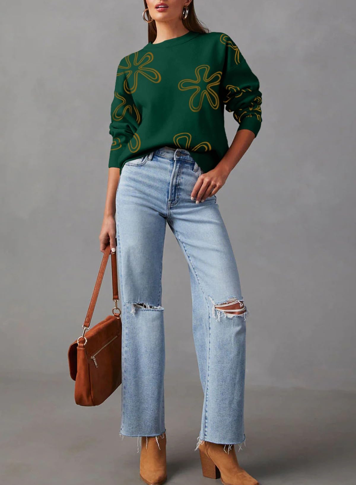 Foto 4 pulgar | Jersey Dokotoo con Estampado Floral Verde para Mujer - Venta Internacional