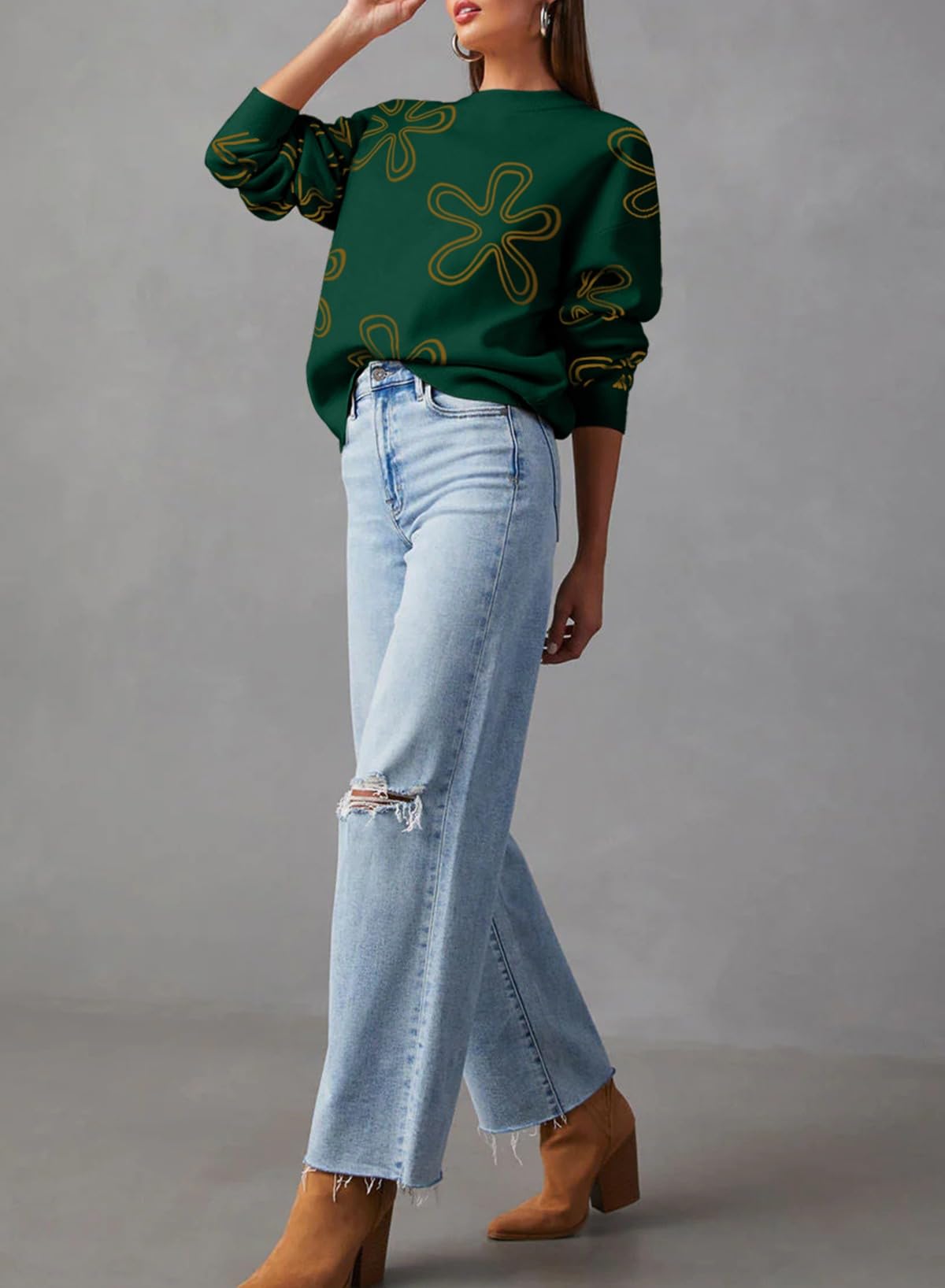 Foto 5 pulgar | Jersey Dokotoo con Estampado Floral Verde para Mujer - Venta Internacional