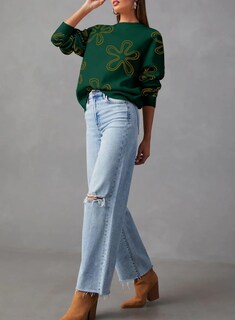 Foto 4 | Jersey Dokotoo con Estampado Floral Verde para Mujer - Venta Internacional