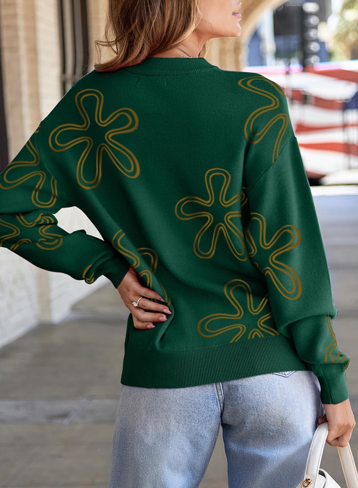 Foto 8 pulgar | Jersey Dokotoo con Estampado Floral Verde para Mujer - Venta Internacional