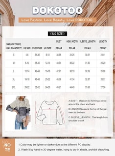 Foto 6 | Suéteres Dokotoo Para Mujer, Cuello Redondo, Manga Larga, Color Block - Venta Internacional.