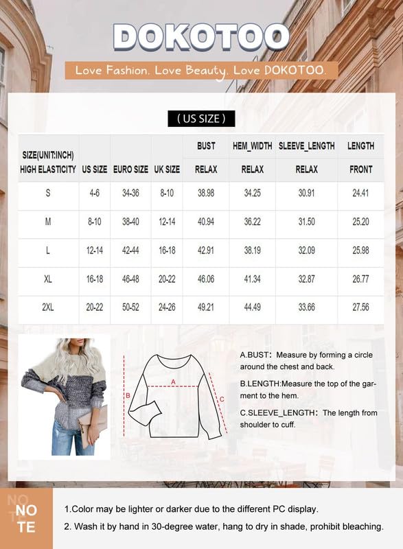 Foto 7 pulgar | Jersey Dokotoo Color Block De Invierno Con Cuello Redondo A Rayas Para Mujer - Venta Internacional.