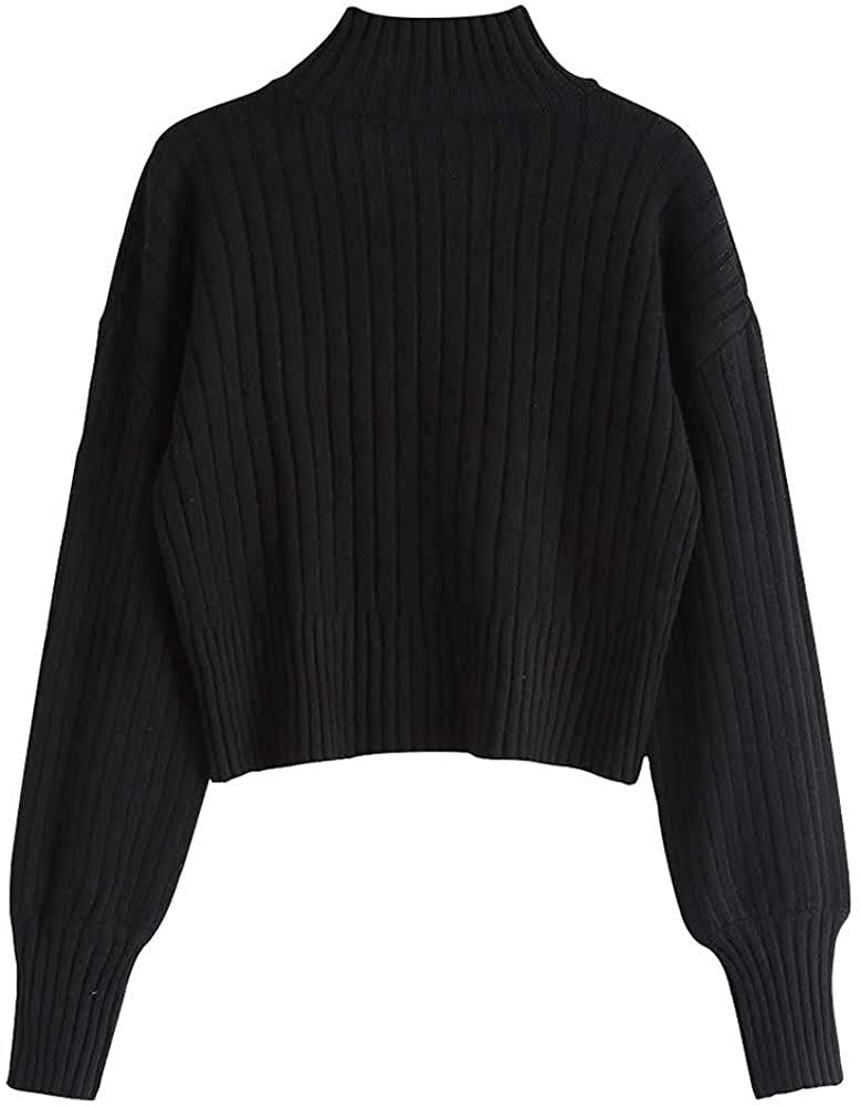 Jersey Zaful Para Mujer, Cuello Redondo, Manga Larga, Punto Acanalado - Venta Internacional.