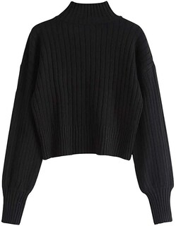 Foto 1 | Jersey Zaful Para Mujer, Cuello Redondo, Manga Larga, Punto Acanalado - Venta Internacional.