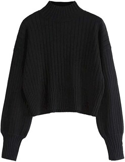Foto 5 | Jersey Zaful Para Mujer, Cuello Redondo, Manga Larga, Punto Acanalado - Venta Internacional.