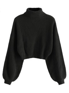 Foto 1 | Jersey Zaful Para Mujer, Cuello Redondo, Manga Larga, Punto Acanalado - Venta Internacional.