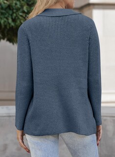 Foto 3 | Suéter Shacket Astylish De Punto Gofrado Para Mujer, Color Azul Claro, Xl - Venta Internacional.