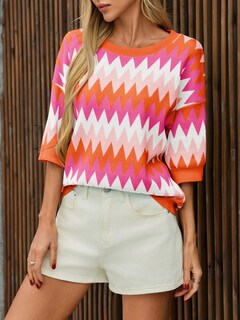 Foto 3 | Blusa Saodimallsu de Punto Anaranjado para Mujer - Venta Internacional