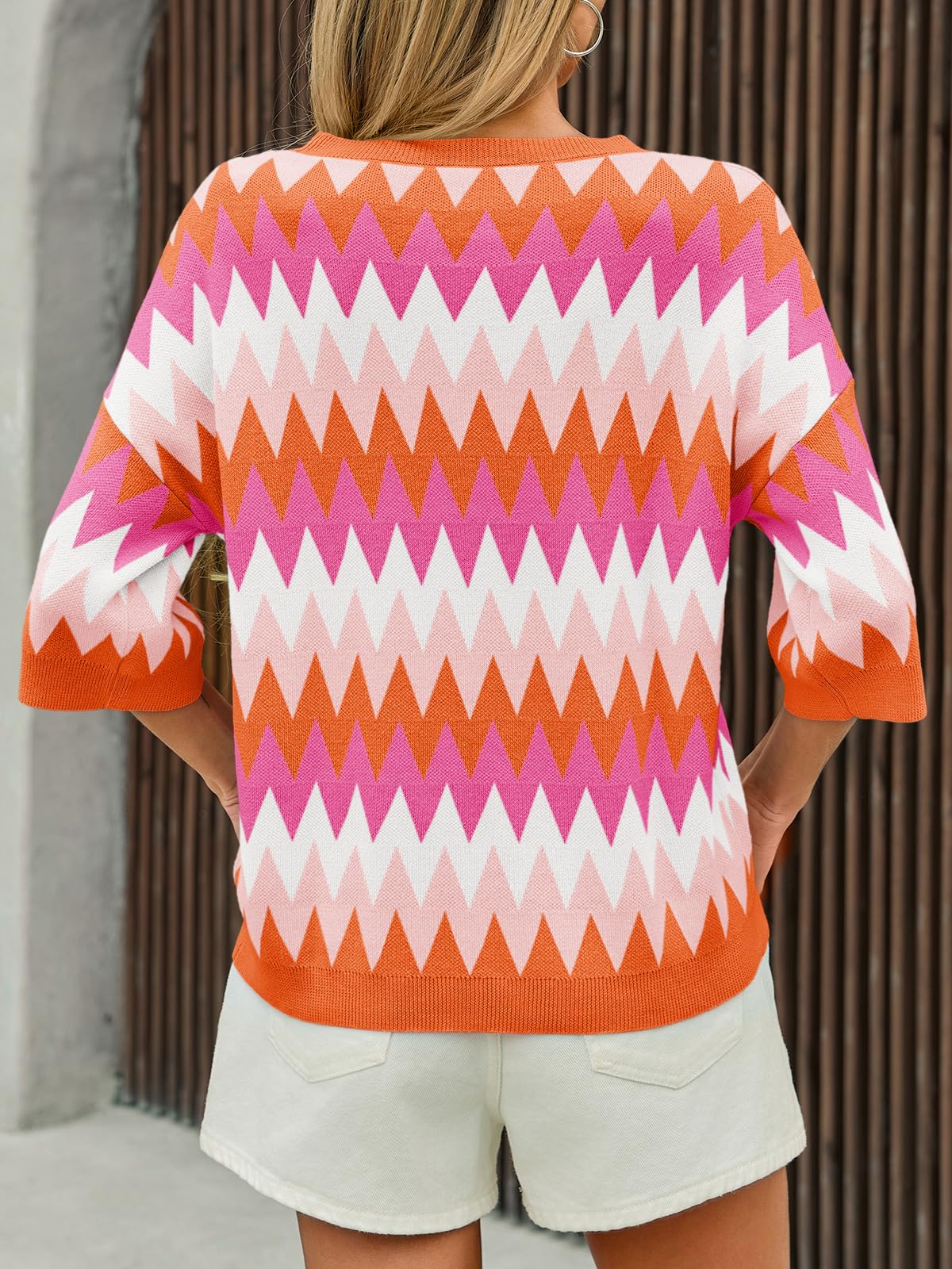 Foto 6 pulgar | Blusa Saodimallsu de Punto Anaranjado para Mujer - Venta Internacional