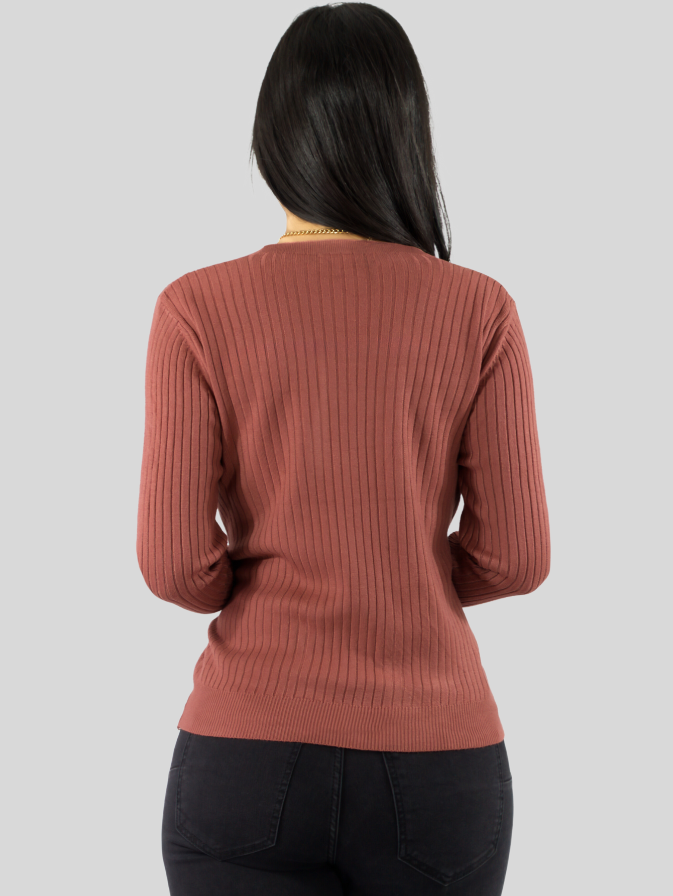 Foto 4 pulgar | Suéter Para Mujer De Manga Larga Con Botones A Juego Sweater Dama De Punto Abrigo Suéteres Suet-1043 Coral Oscu