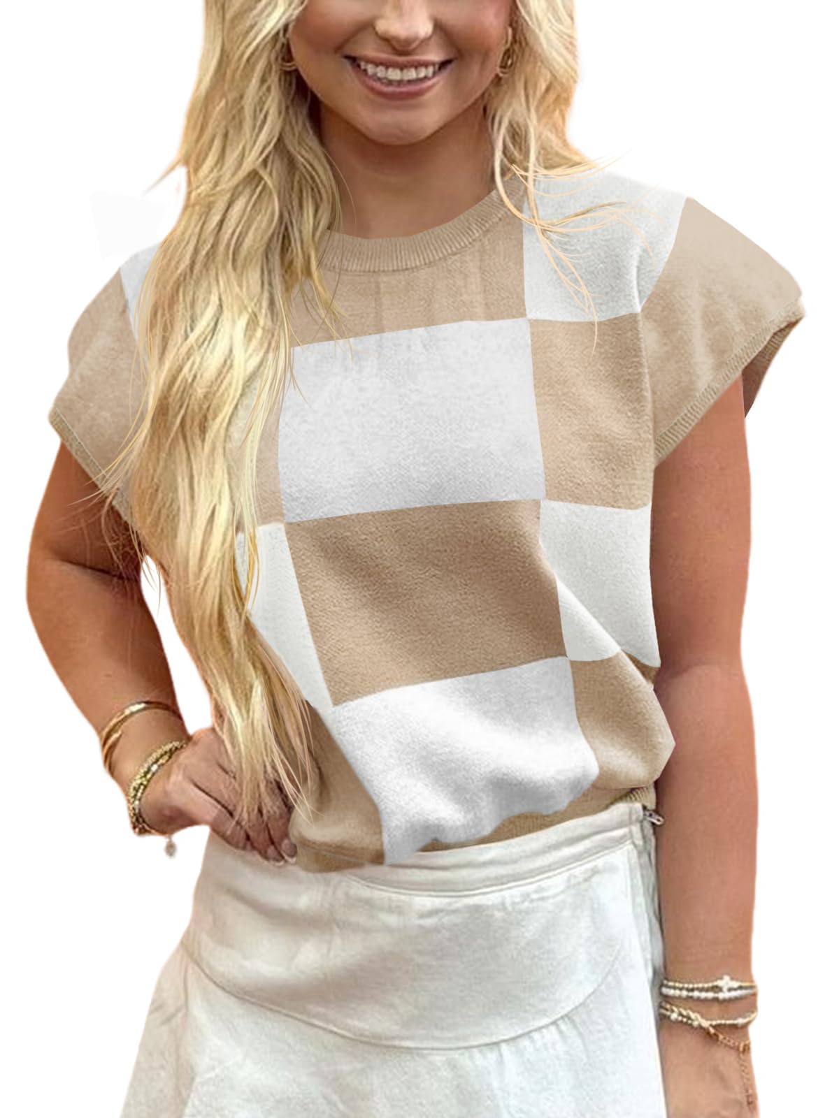 Foto 2 | Jersey Saodimallsu De Manga Corta Para Mujer, Color Block - Venta Internacional.